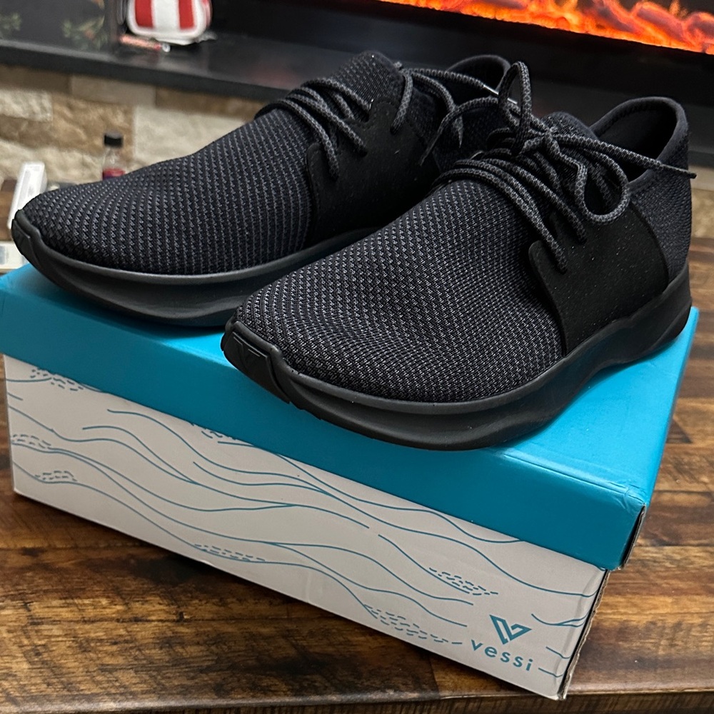 Vessi Men's Black Knit Sneakers